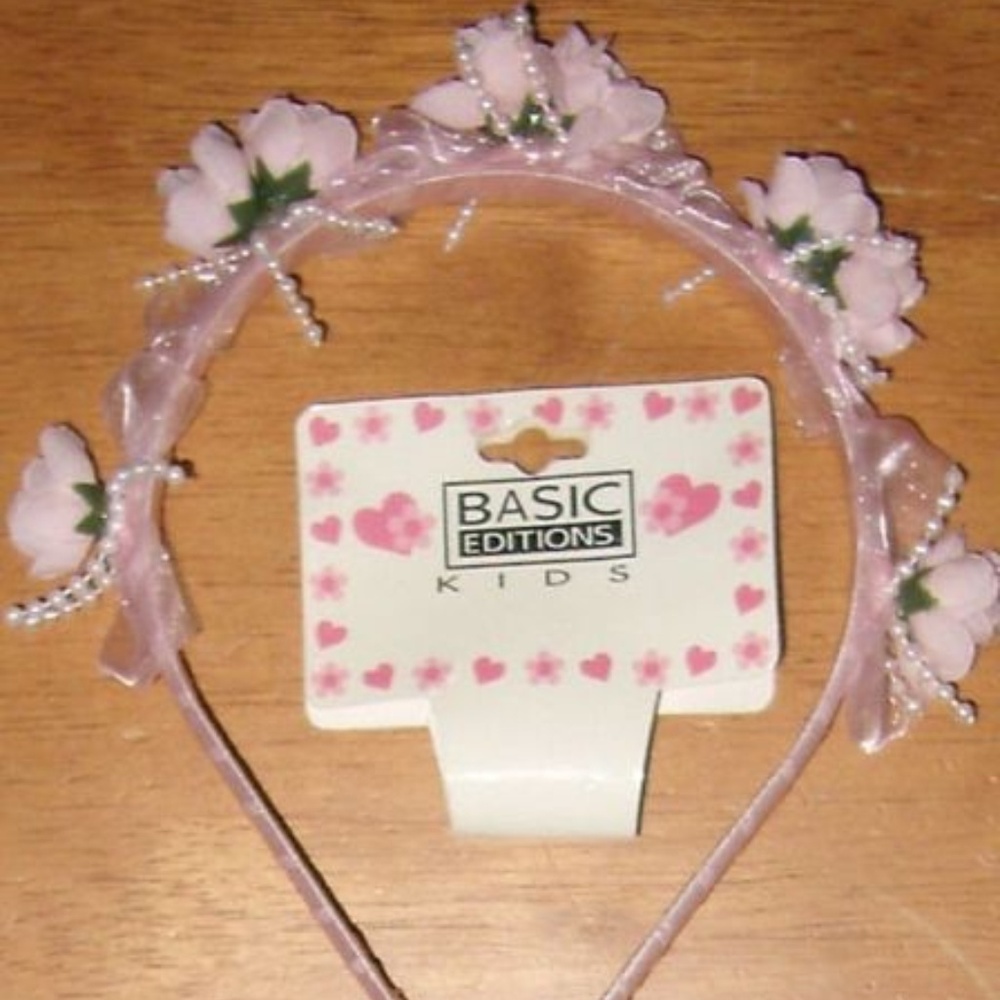 Vintage 1 Dressy rose flower ribbion headband